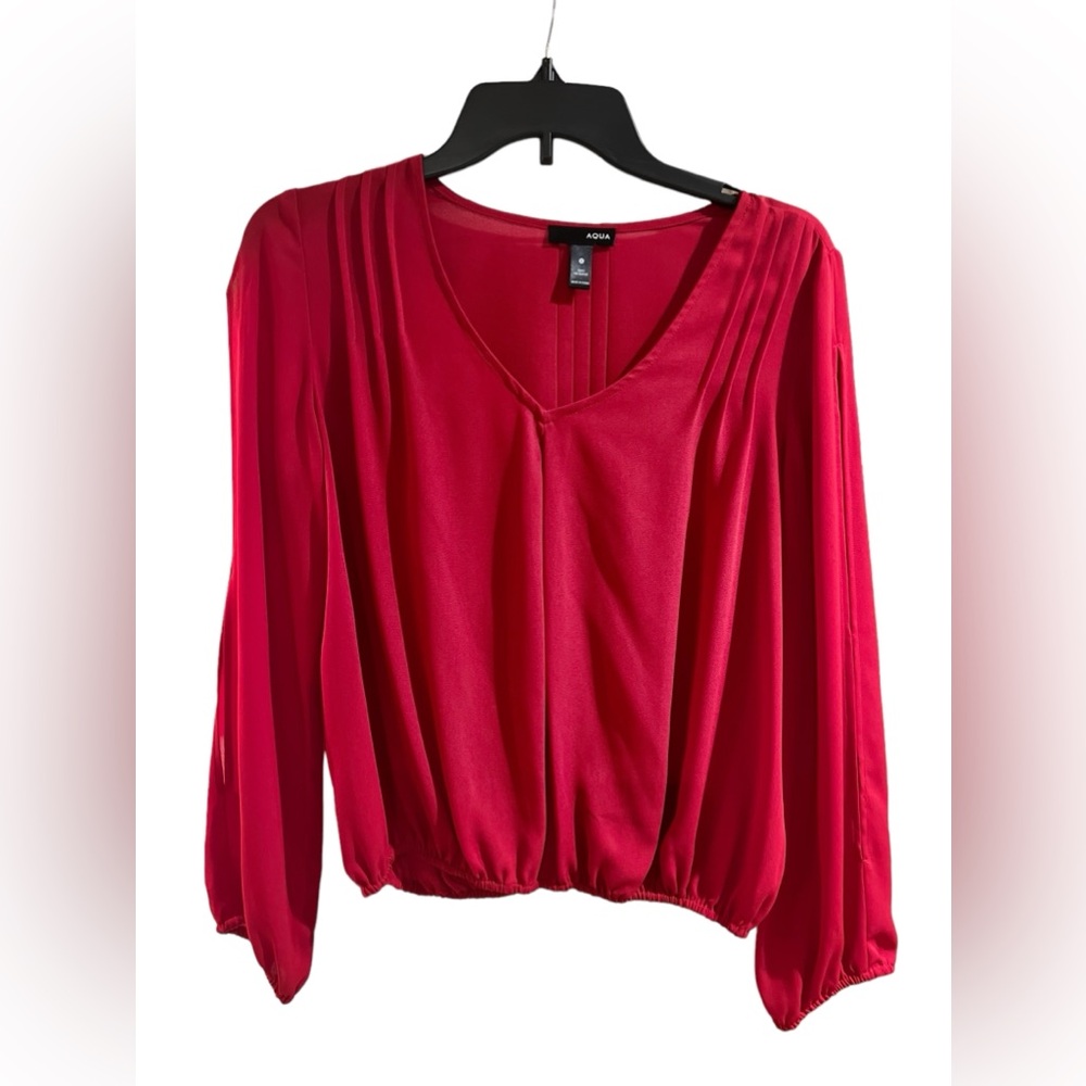 Aqua Bloomingdales Brand Cold Shoulder Blouse - Size S - Picture 1 of 5